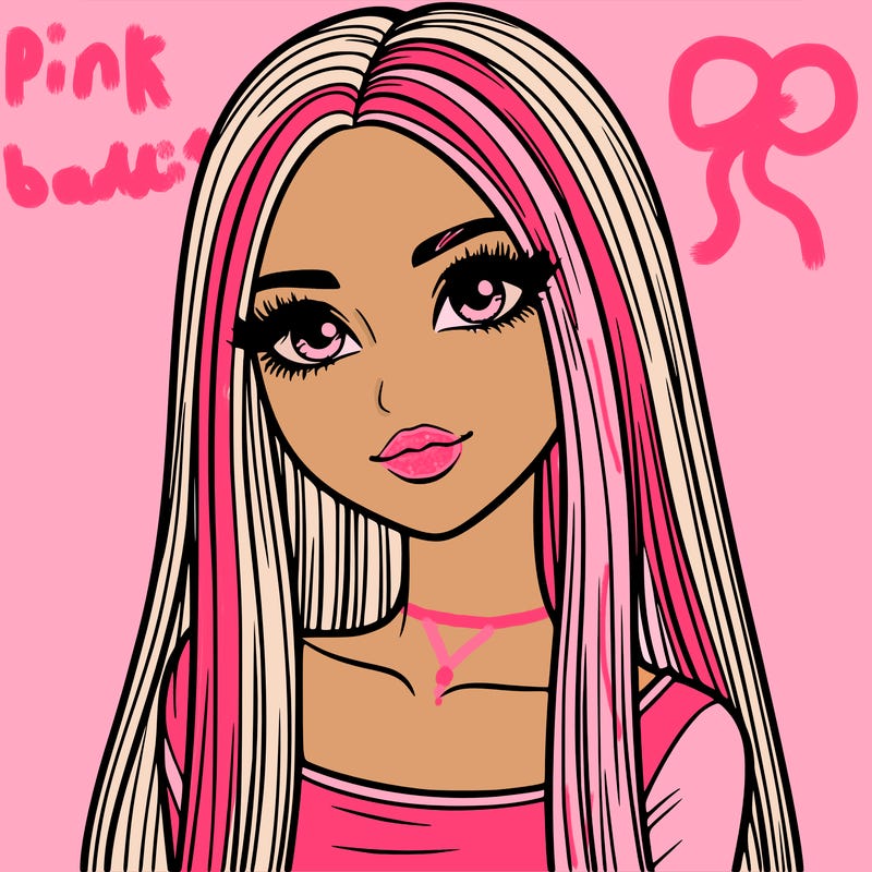 realistic girl with straight and long hair