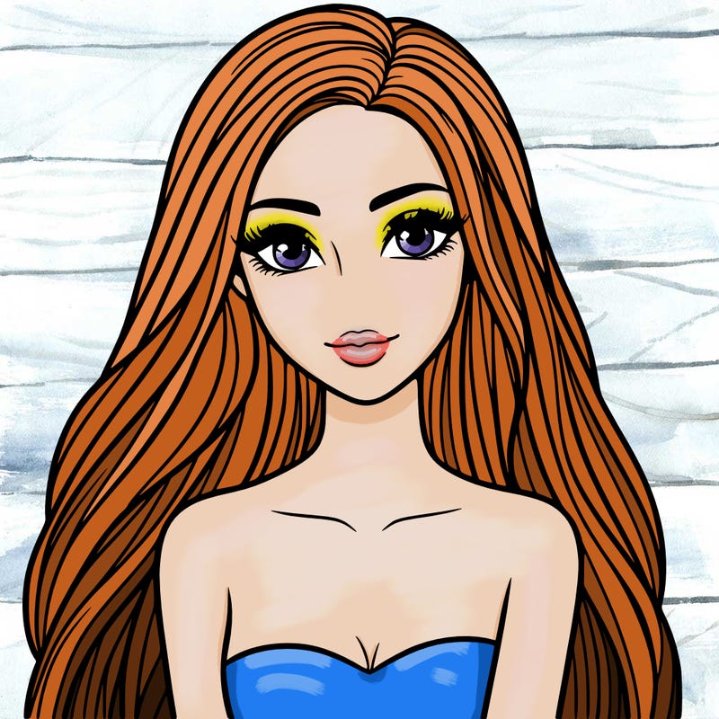 beautiful woman with long straight hair