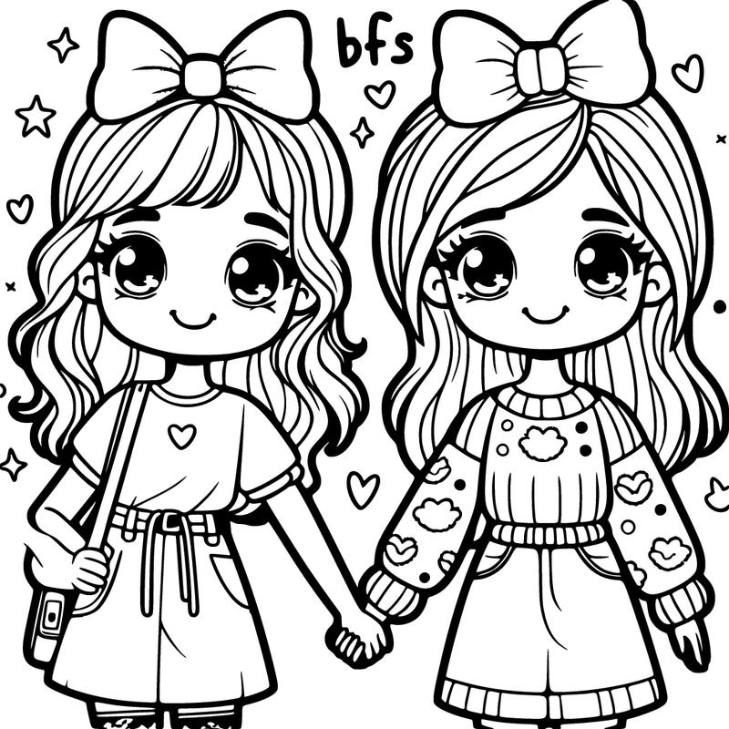 two girls holding hands bffs 10 years old