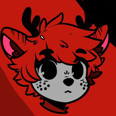 a humanoid deer with soft fluffy ears