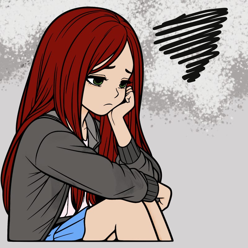 a realistic girl with depression