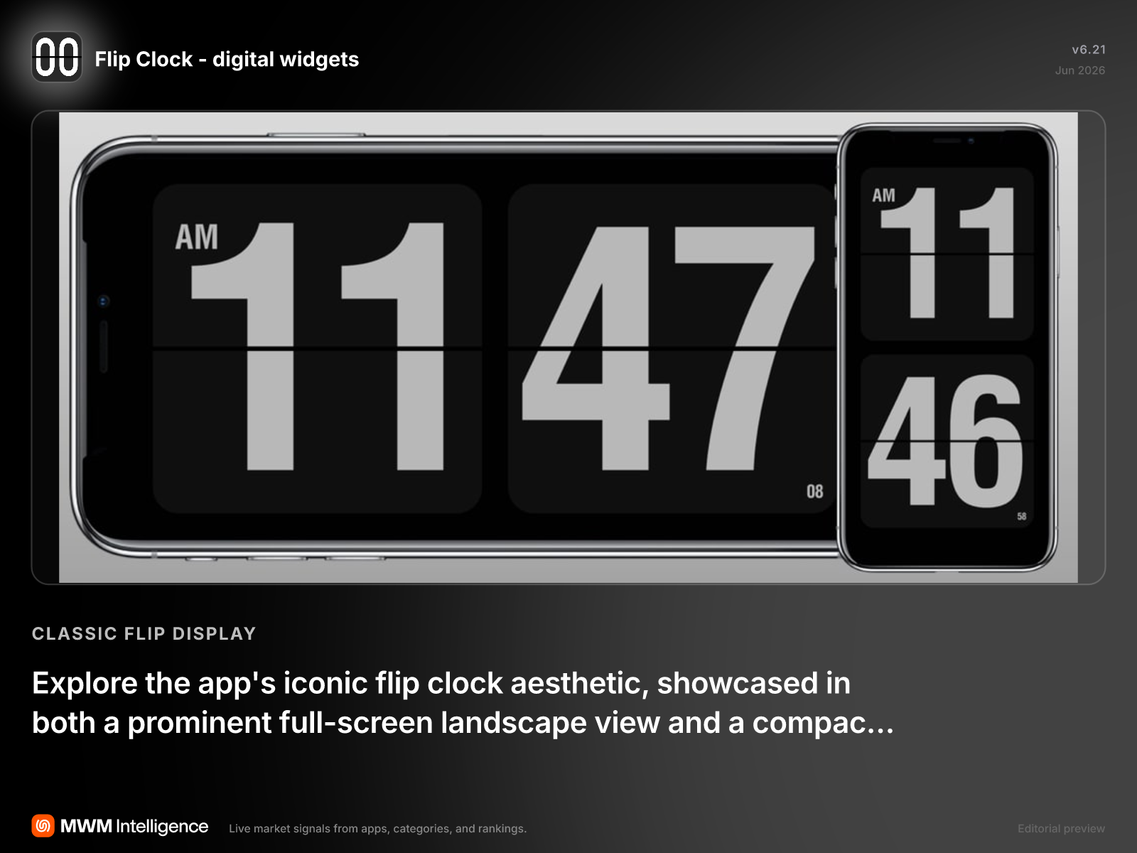 Flip Clock - digital widgets - Utilities App | MWM