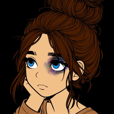 girl with messy bun realistic