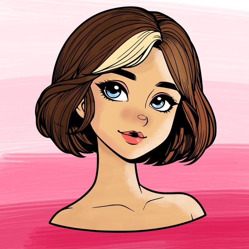 realistic girl with short hair