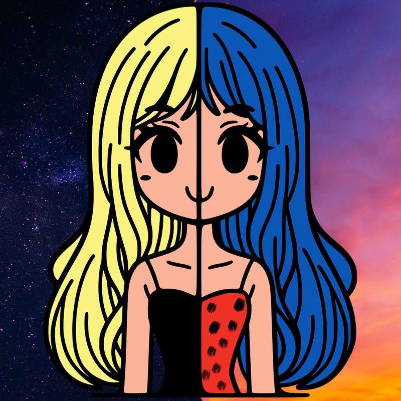 split girl with long hair