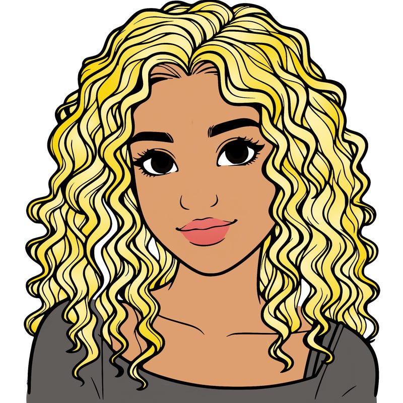 realistic, teenage girl with curly hair