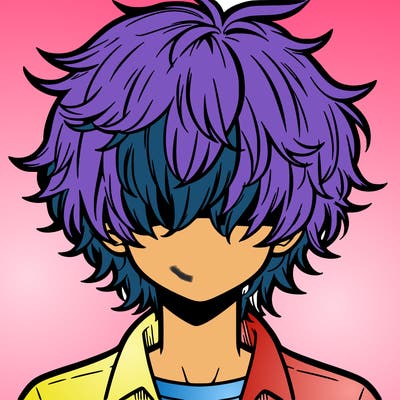 manga boy fluffy hair covering his eyes