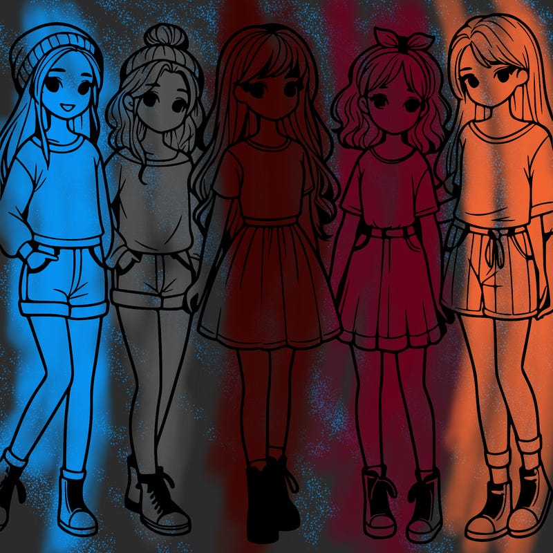 a group of five girls