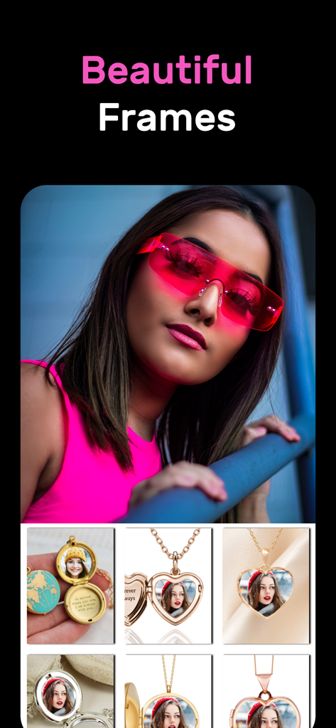 Locket Photo Locket Frames HD - A variety of beautiful heart and round locket photo frames in a mobile app