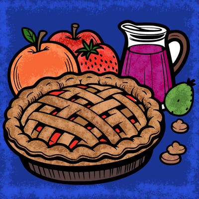 a pie of food