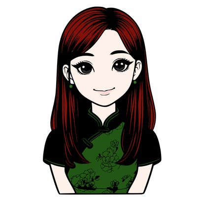 realistic asian girl wearing qipao