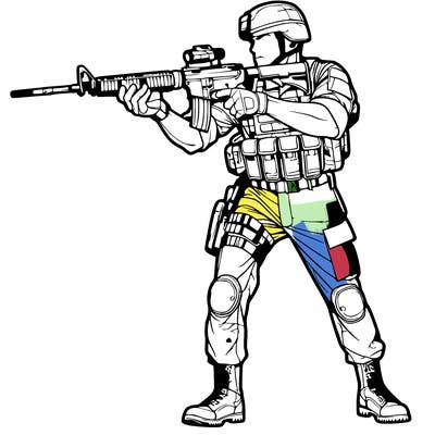 army man full body realistic with gun