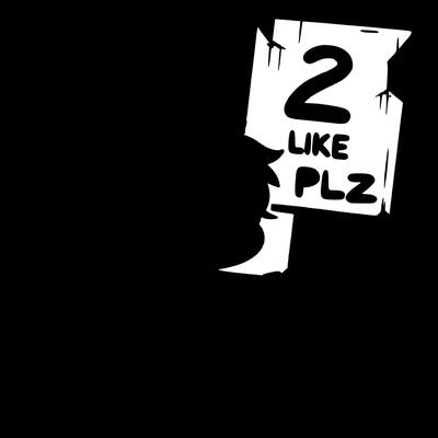small poor toddler crying with sign that says 2 like plz