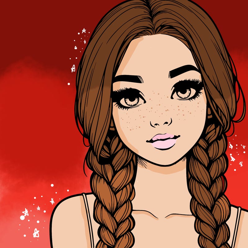 realistic girl with braids