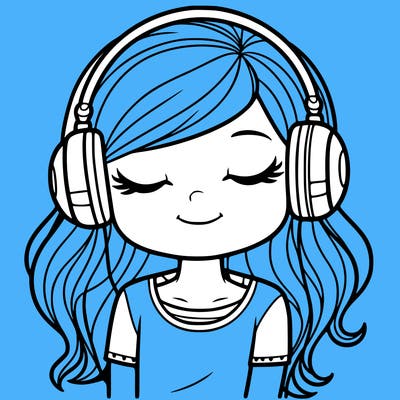 girl with headphones