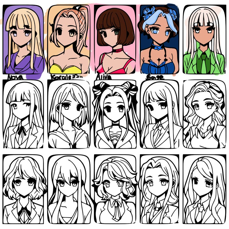 girls that look diffrent anime