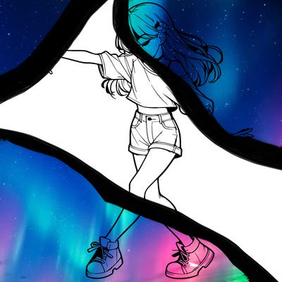 realistic girl danceing