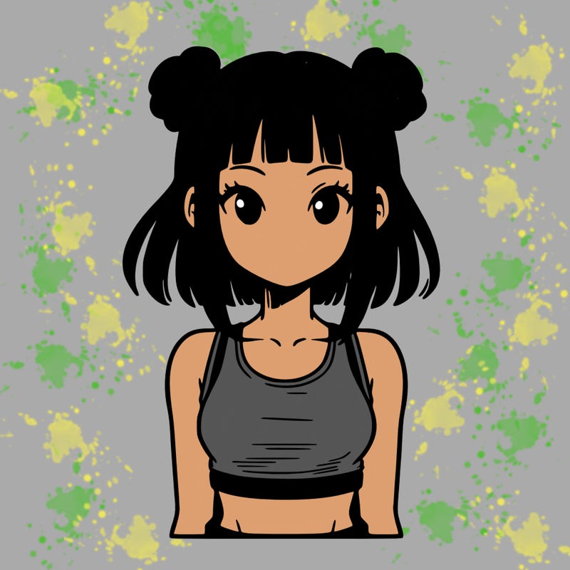 manga girl with crop top