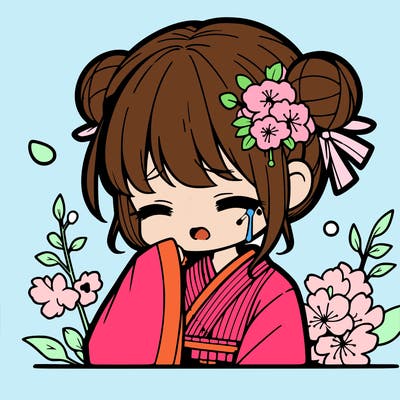 cute anime girl crying