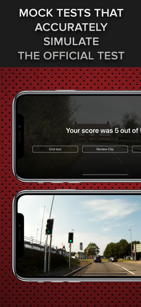 Simulação de teste simulado do Teste de Percepção de Risco do Reino Unido a mostrar os resultados