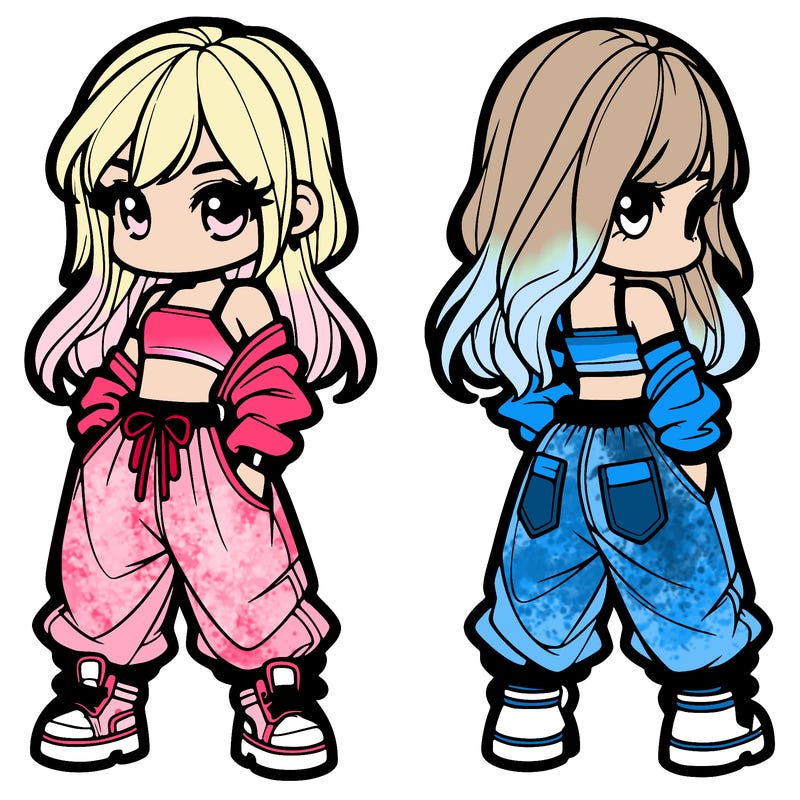 girl in crop top and baggy pants