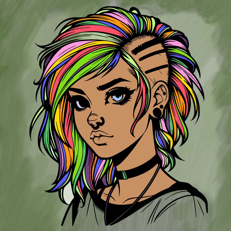 realistic punk style girl