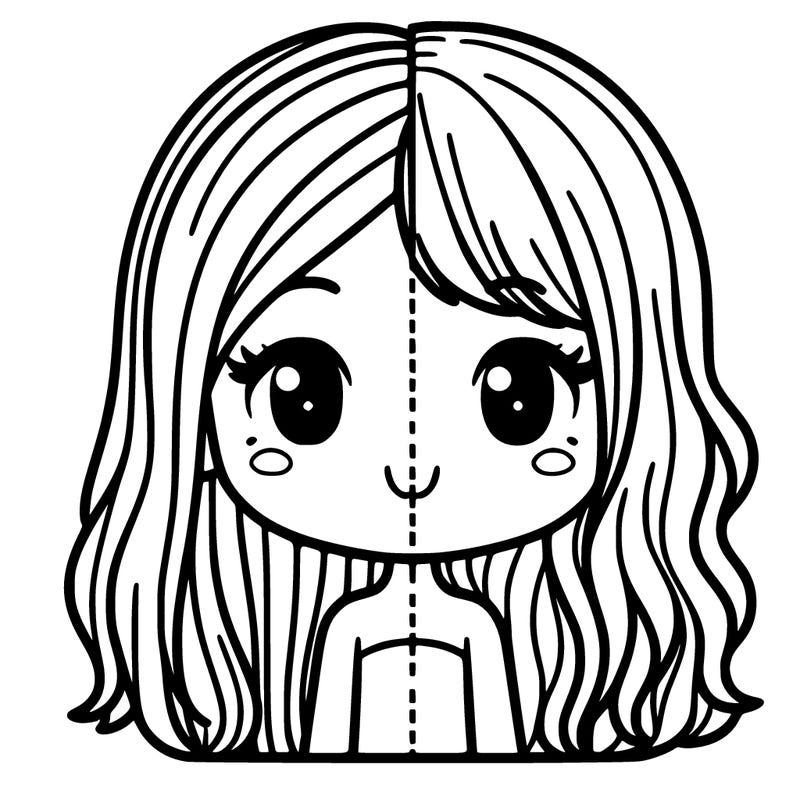 half long hair half short hair girl