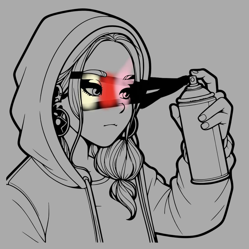 a realistic girl, spray painting