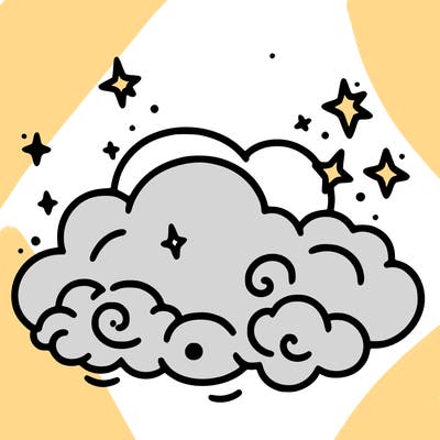 pink starry cloud sky