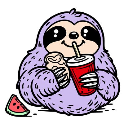 sloth with food