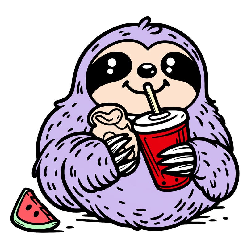 sloth with food