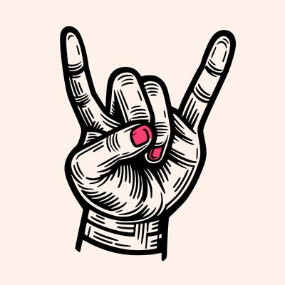 rock and roll hand