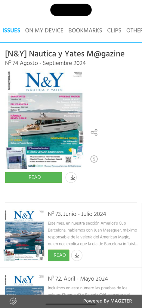 [N&Y] Nautica y Yates M@gazine - Biblioteca de números digitales de Nautica y Yates Magazine que muestra portadas centradas en yates de lujo y vela.