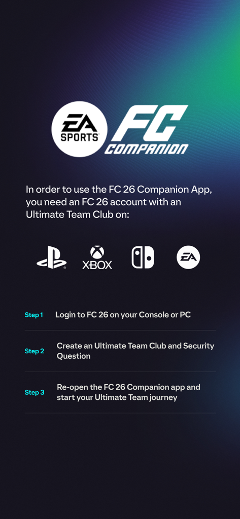 EA SPORTS FC™ 26 Companion - EA SPORTS FC 26 Companion app setup instructions and platform requirements
