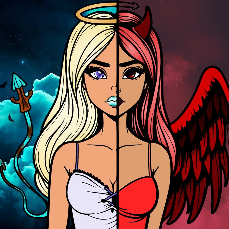 devil vs angel realistic girl