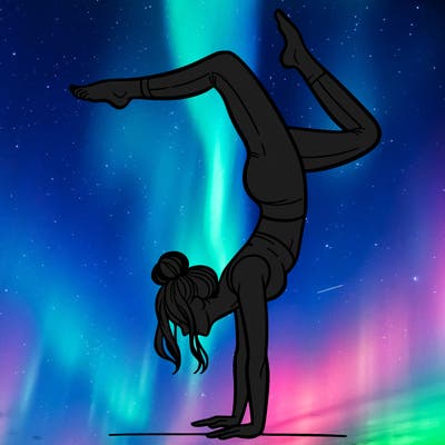 a woman doing a handstand