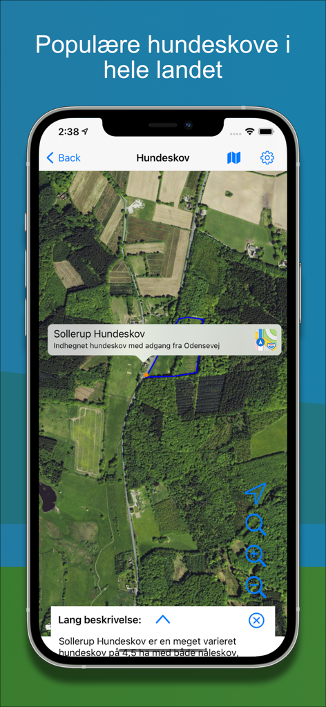 Dog forest - Interactive satellite map showing a dog forest location in the Dog forest app.
