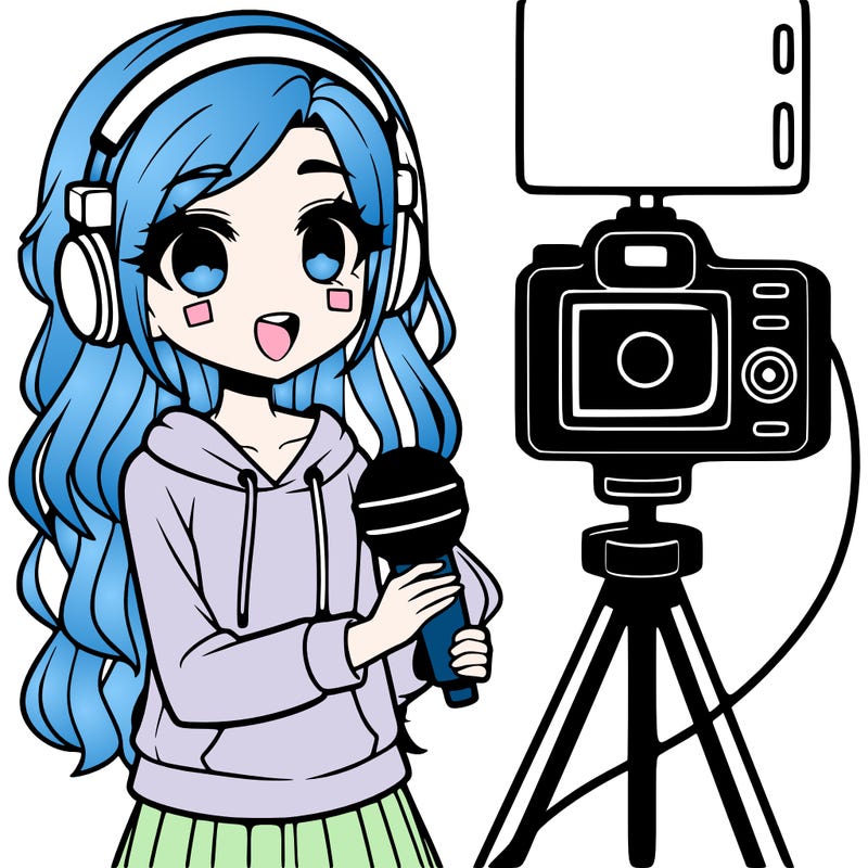 a vtuber getting ready to do a video