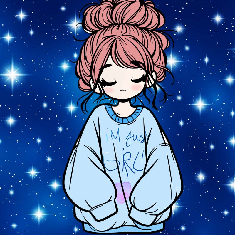 girl with baggy sweatshirt and messy bun