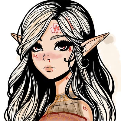 elf girl realistic dark fantasy