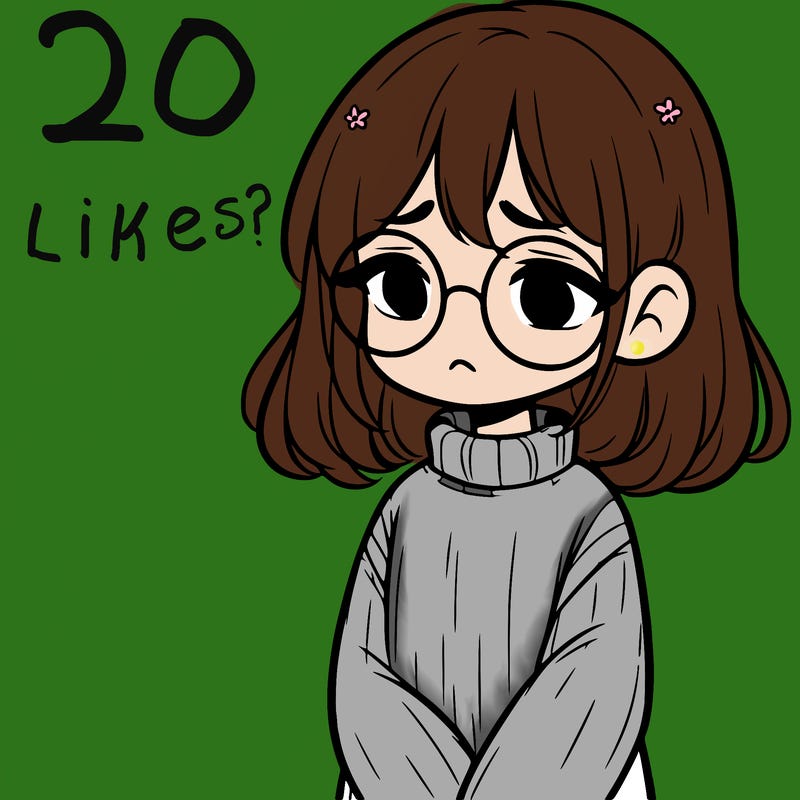 sad girl with glasses in a sweater