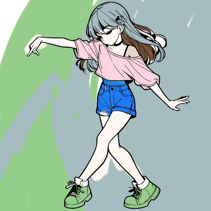 realistic girl danceing
