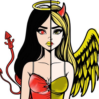 devil vs angel realistic girl