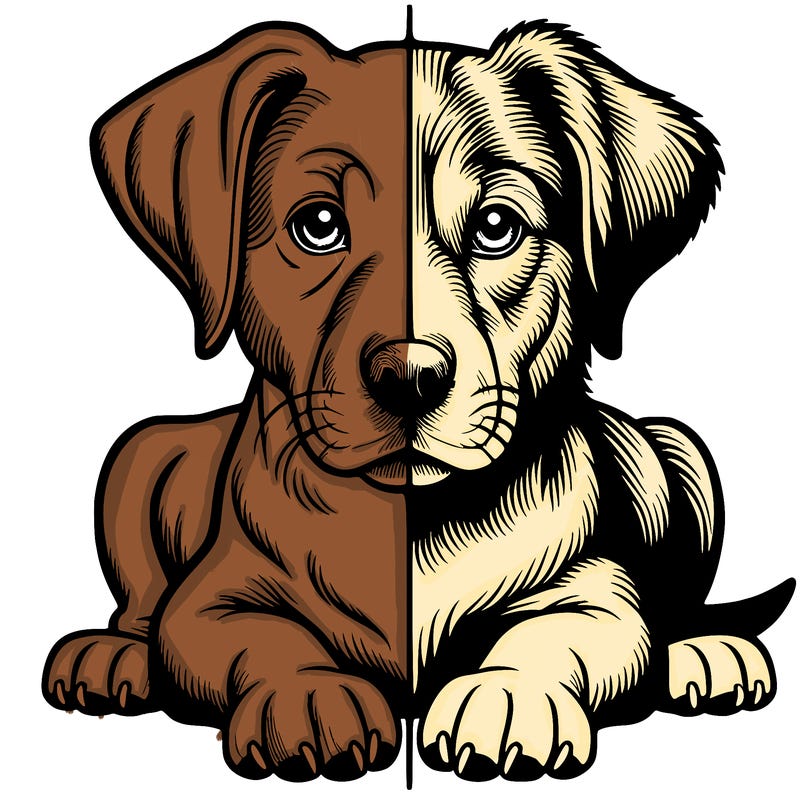 realistic dog split picture