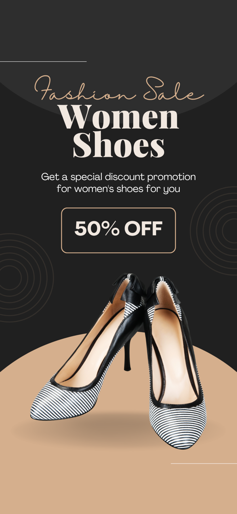 Women Shoes Shopping Fashion - Promoción de venta de moda de zapatos de mujer que ofrece un 50 por ciento de descuento en tacones altos