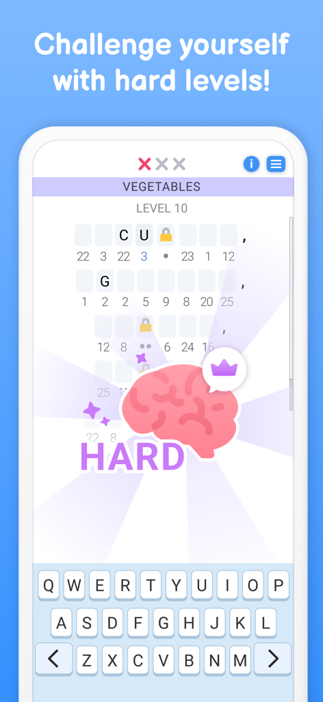 Un puzzle crittografico di livello difficile e impegnativo nell'app di gioco di parole Cipher Master