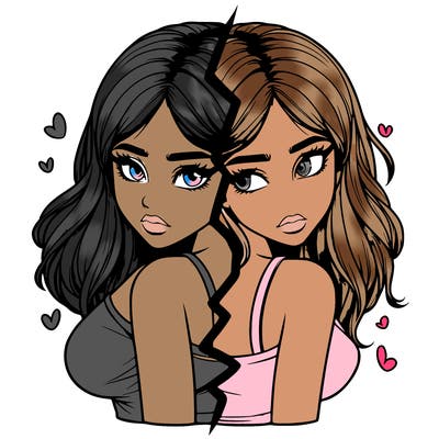 realistic girl split