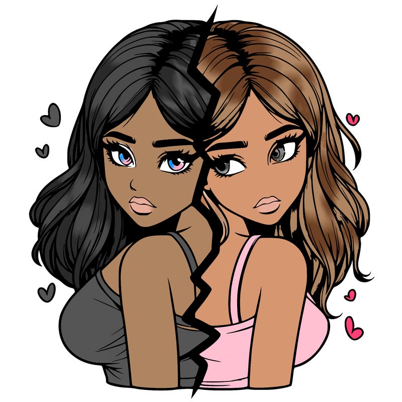 realistic girl split