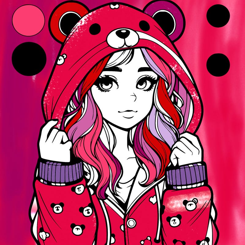 realistic girl in a animal pjs hoodie