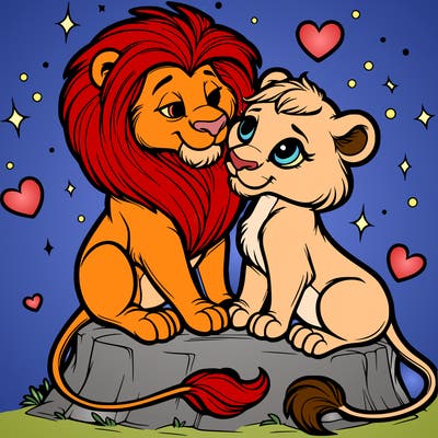 lion and lioness inlove